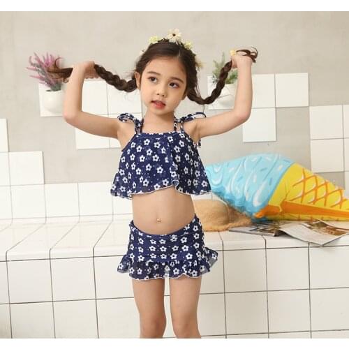 New Style Girls Swimsuit Skirt Summer Split Two-piece Cute Baby Swimwear Fashion Beach Bikini Multicolor Swimming Suit Wholesale
