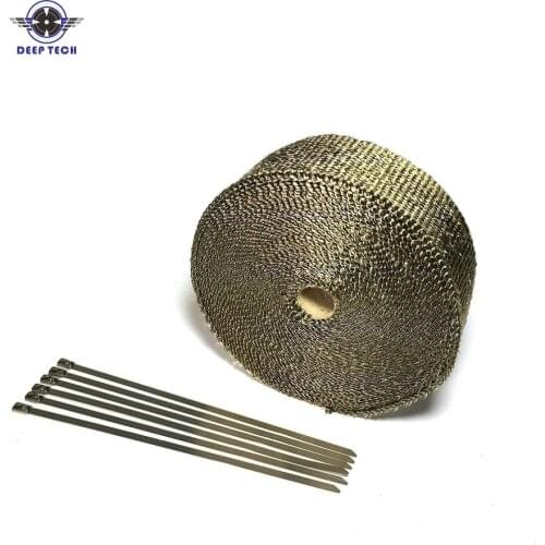 2''x50' Motorcycle Exhaust Wrap Muffler Pipe Header Downpipe Auto Manifold Heat Resistant Wrap With 8 Pcs Cable Ties