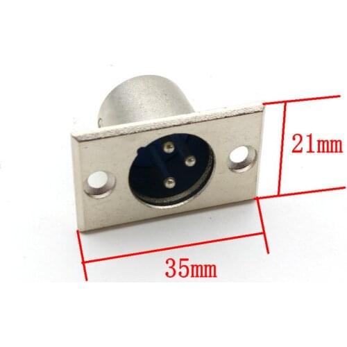 2pcs PCS 3PIN XLR Male Chassis Panel Mount Socket adapter