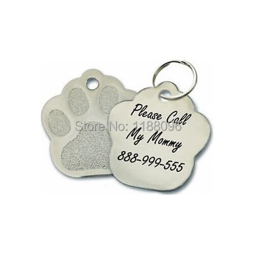 Custom Personalized Engraved Dog Tag low prcie Stainless Steel Paw Cat Tag cheap Pet ID Name dog Tag