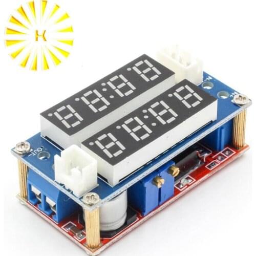 2 in 1 XL4015 5A Adjustable Power CC/CV Step-down Charge Module LED Driver Voltmeter Ammeter Constant current voltage Connector