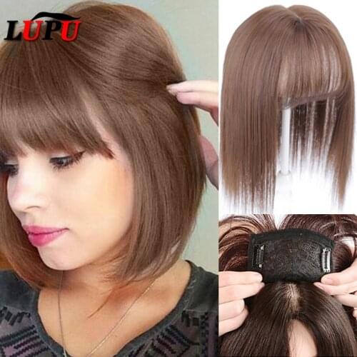 LUPU Long Straight Synthetic Hairpieces For Women Black Brown Blonde Clip In Hair Extensions Cover Hair Heat Resistant Fiber