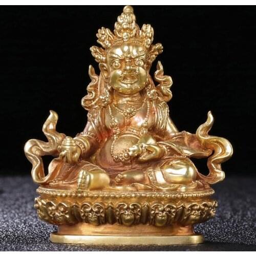 Tantra Tibetan Buddhism, pure copper all gilded, yellow God of wealth, imported from Nepal home decoration accessories