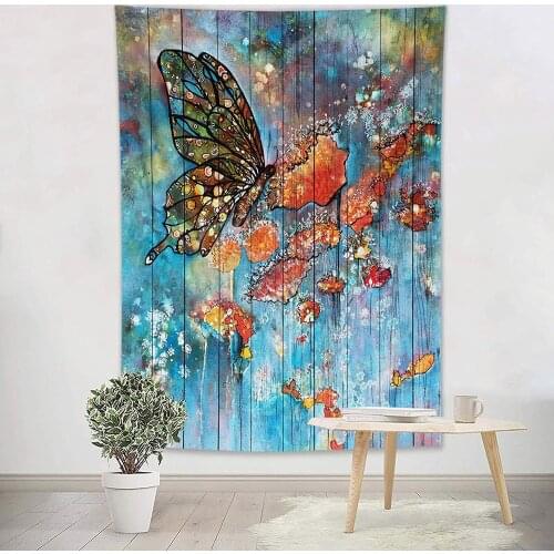 Trippy Tapestry Colorful Insect Rustic Art Poster For Living Room Bedroom Dorm