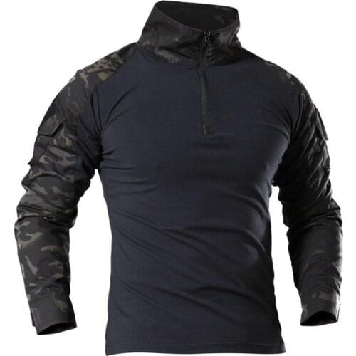 Outdoor Turn-down Collar Hunter X Hunter Tactical Frog Suit Split Joint Long Sleeve Men Tops T-shirt