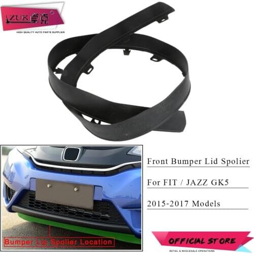 ZUK Car Styling Front Bumper Lid Spoiler Replacement For HONDA FIT JAZZ GK5 2015 2016 2017 Black Color OE# 71110-T5R-A00