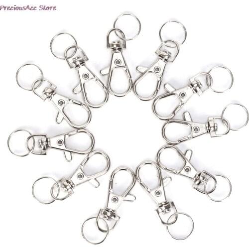 10pcs Classic Key Chain Ring Metal Swivel Lobster Clasp Clips Key Hooks Keychain Split Ring DIY Bag Jewelry Wholeales
