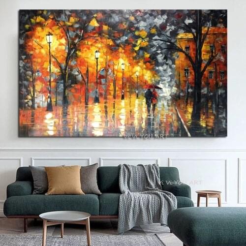 100% Handpainted Abstract Oil Paintings On Canvas Modern Wedding Decor Wall Landscape Pictures Home Decoration No Framed