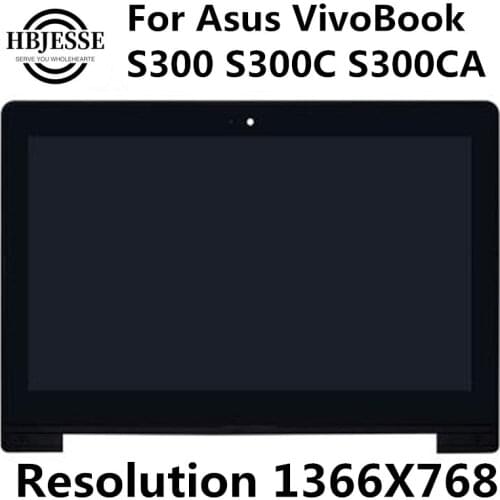 13.3" Touch LCD Assembly Screen + Digitizer with Frame For Asus VivoBook S300 S300C S300CA N133BGE-L41 Rev.C1
