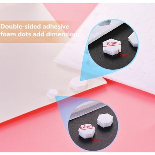 2mm Thickness Double-Sided Adhesive Foam Dots To Craft Projects Hexagon for Diy Scrapbooking Card Making On Cardstock and Paper