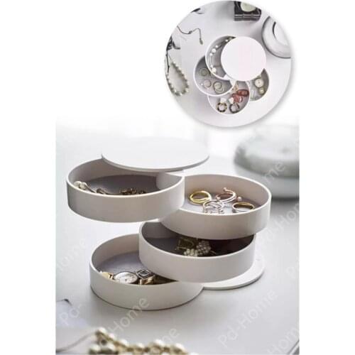 4 Tier Rotatable Cylinder Jewelry And Makeup Organizer