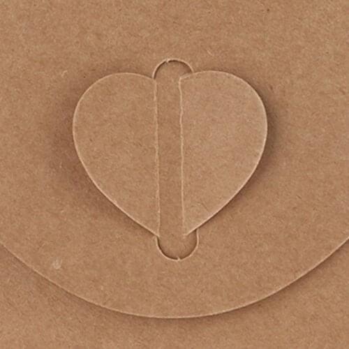 50pcs 13x13cm Heart Kraft Paper Case Bag, Sleeves Discs DVD Packaging Bag B P9YA