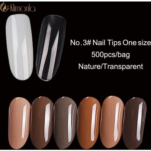 500pcs/bag Oval False Nail One Size Practice Display Nature Transparent Acrylic Tip For Acrylic UV Gel Polish Tools Manicure