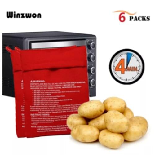 6pcs Microwave Oven Potato Bag High Temperature Speed Roast Bag Oven Can Be Cleaned Food Storage Bag Kitchen Accessories