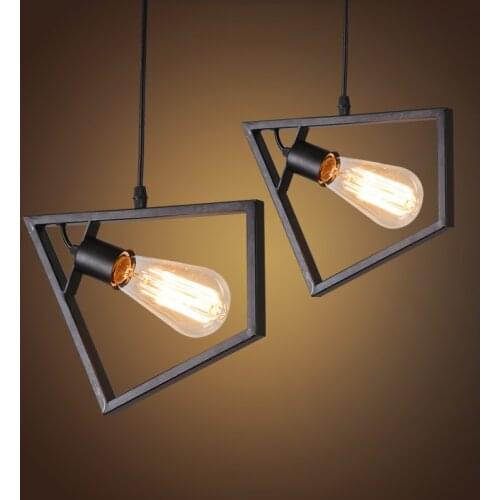 The American Bar Restaurant Three Head Lamps Chandelier Personality Retro Industrial Wind Iron Meal Hanging Lamp pendant lights