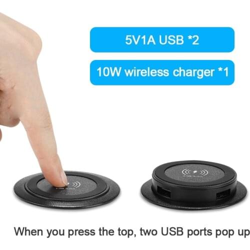 10W QI Wireless Charger Furniture Desktop Embedded Fast Wireless Charger For iPhone 12 Samsung Xiaomi 9 Built in Desktop Charger