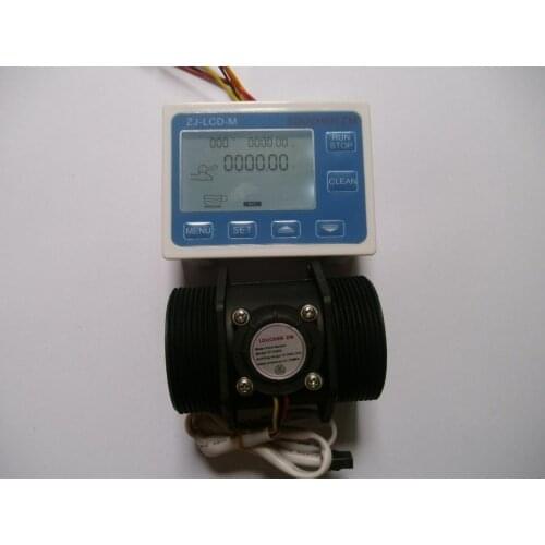 Water Flow Sensor Meter+ LCD Display Digital Flowmeter Quantitative Control ZJ-LCD-M Operating temperature -20-100C