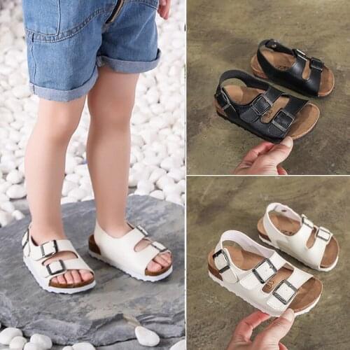 Toddlers 2020 New Kids Summer Sandals PU Leather Open Toe Children Shoes Breathable Flats For Boys Casual Girls Beach Sandals