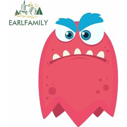 EARLFAMILY 13cm x 12.3cm for Cute Monster Design Car Sticker Anime Animal Scratch-proof Creative Decal Waterproof Decoration