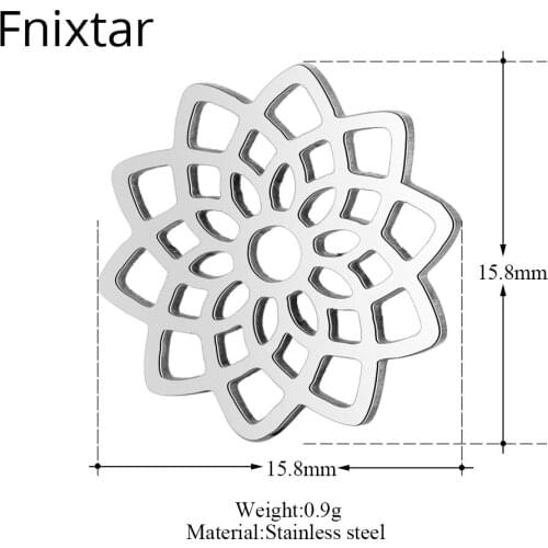 Fnixtar 50pcs/lot Stainless Steel Infinite Signs Mini Metal Charms Pendant DIY Handmade Jewelry 15.8mm Bracelet Charms