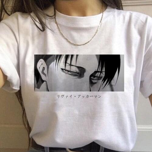Harajuku Japanese Anime Attack On Titan Print T-shirt Summer Short Sleeve Punk Style Streetwear Casual Women T Shirt Clothing
