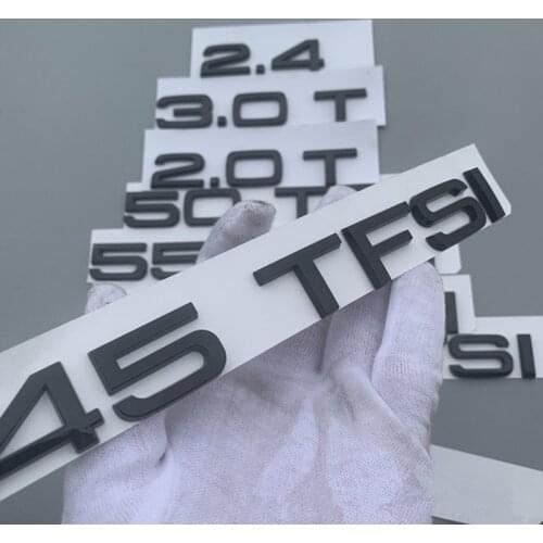 Glossy Black Car Rear Trunk Letters Badge Emblem sticker for Audi A3 A4 A5 A6 A7 A8 A4L A6L A8L Q3 Q5 Q7 30 35 40 45 50 55 TFSI