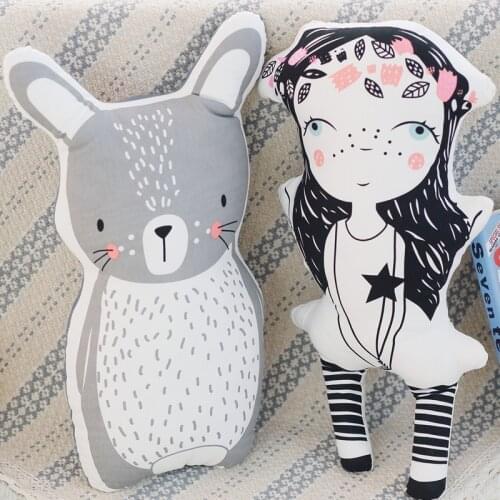 INS colored unicorn dolls fox little girl cloth pillow baby accompanied by sleeping dolls