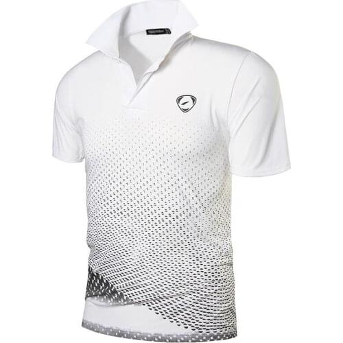 Jeansian Mens Sport Tee Polo Shirts POLOS Poloshirts Golf Tennis Badminton Dry Fit Short Sleeve LSL195 WhiteBlack2