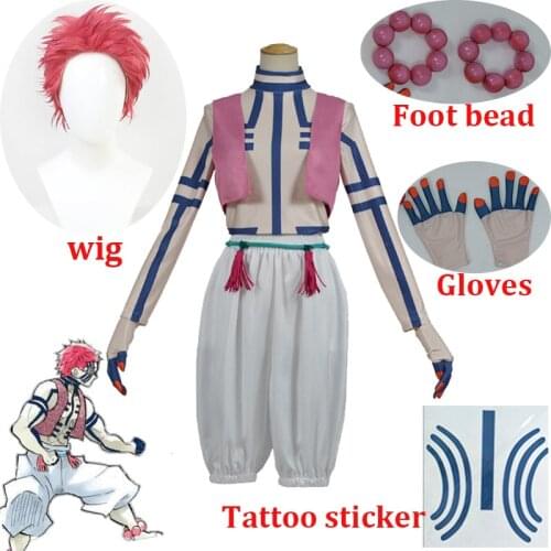 Anime Demon Slayer: Kimetsu no Yaiba Akaza Komaji Cosplay Costume Akaza Komaji Cosplay Costume Suits Kimono Uniforms Clothes Set