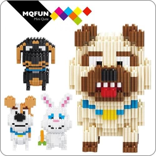 Linkgo Funny cartoon micro diamond building block Animal dog rabbit diamond assemble toys action figures bricks for kids gifts