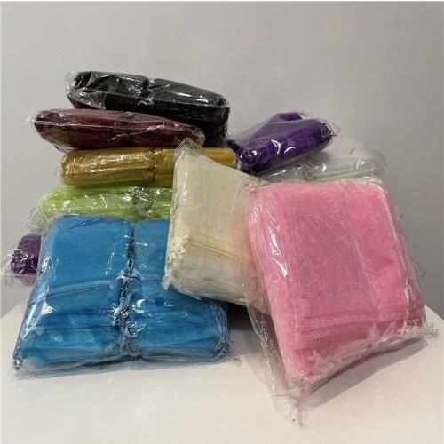 50ps 7*9CM Colorful Decoration Drawstring Packaging Pouches&Bag Small Organza Bags Jewelry For Gift Engagement 19Color Selection