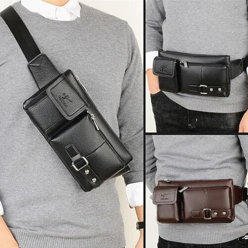 Men Belt Waist Bag Multifunction Sport Purse Male Chest Bag Leisure Shoulder Bags Crossbody Zipper Bag