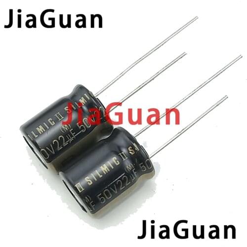 10PCS NEW ELNA RFS SILMIC II 22UF 50V 10X12.5MM SILMICII 50V22UF hot sale SILMIC2 50v 22uf Black gold audio