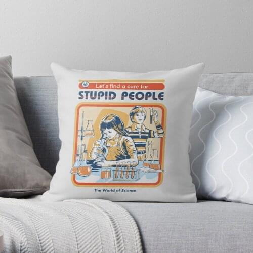 A Cure For Stupid People Throw Pillow Cushion Cover Polyester throw pillows case on sofa home living room car seat decor 45x45cm