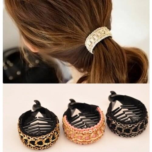 New Women Hair Clips Elegant Crochet Hairclaw Large Hairpins Ponytail Hold Clamp Girl Hair Accessories