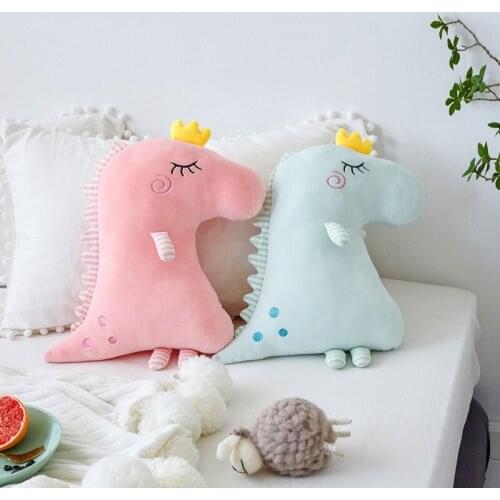 Factory Wholesales New Dinosaur Pillow Down Cotton Sleeping Doll Stuffed Plush Toy Childrens Gift Toddler Toy Christmas Gift