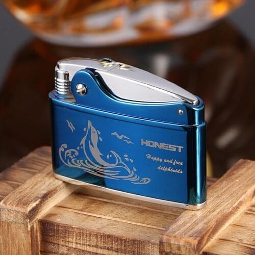 Genuine Honest Retro Kerosene Lighter Press Ignition Personalized Creative Gift Gasoline Lighter