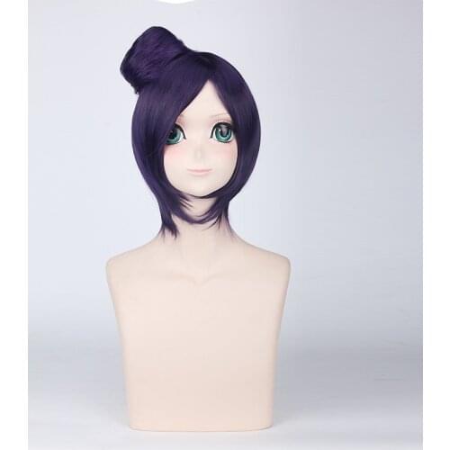Japanese Anime Angel Wig Dark Purple Wig Anime Cosplay Hair Synthetic Cosplay Wig 40cm