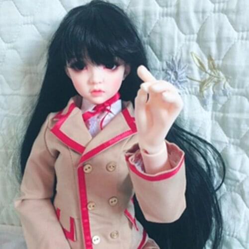 Wig For Doll BJD 1/3 handmade diy high-temperature wig For Dollsome IP SD doll long straight hair L3-01#1Bcolor accessories