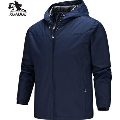 Casual Jacket Men autumn windbreaker mens Jacket Solid color Hooded jackets men coat Windproof movement windbreakers Mens coats