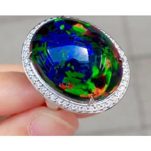 QTT 2021 Trend Luxury Jewelry Huge Egg Blue Gemstone Rings Silver Rose Gold Finger Ring For Women Wedding Anniversary Party Gift