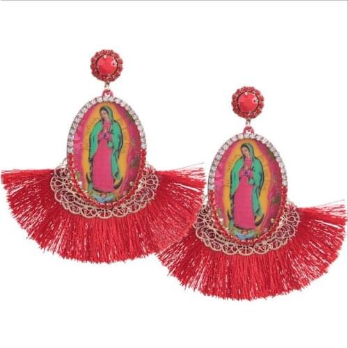 Big Angel Pendants Tassel Earrings For Woman Crystal Exaggerated earrings Fashion Jewelry Oorbellen Brincos Wholesale