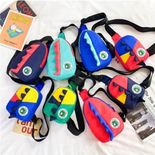 Outdoor Travel Backpack Trend Childrens School Bag Boy Messenger Cute Cartoon Boy Girl Baby Dinosaur Chest Bag
