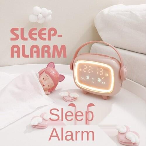 Smart Night Lamp Temperature Home Bedside Light Digital Alarm Clock Usb Sensor Switch Dimming Night Light Children Table Lamp