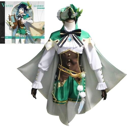 Genshin Impact Venti Cosplay Costume Uniform Outfit Halloween Carnival Cosplay Costume Accessories