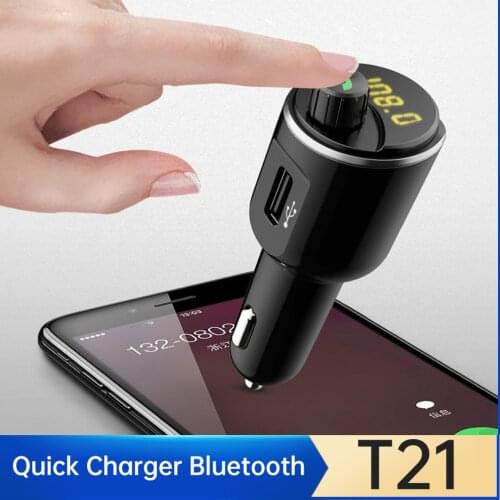 Quick Charge 3.0 Wireless Bluetooth Car Kit FM Transmitter Dual USB Ports Car Charger FM Modulator Handfree