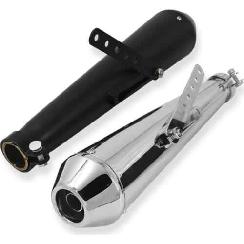 Vintage Motorcycle Exhaust Pipe Trcaker Cafe Racer Exhaust Silencer Funnel Tail with Muffler Each Side