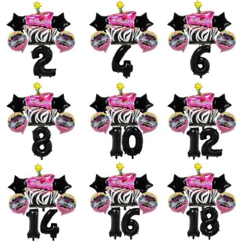 97*58cm Chocolate Cake Foil Balloon Birthday Party Set Black Number Star Childrens Birthday Party Decorations