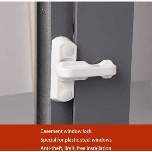 1Pcs Window Door Lock T Shape Locks Plastic steel White Windows Doors hasp Security Child Protector for Home House Hardware