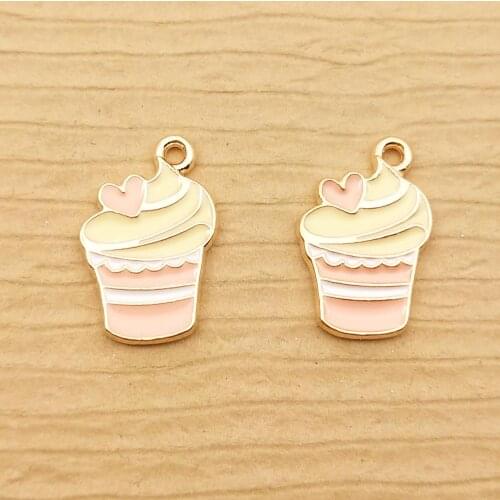 10pcs 11x18mm enamel ice cream charm for jewelry making fashion earring pendant necklace bracelet charms